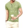 imageYTD Mens Fashion Casual Slim Fit Basic Henley ShortLong Sleeve Lightweight Summer TShirt05 Grass Green