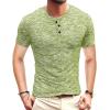 imageYTD Mens Fashion Casual Slim Fit Basic Henley ShortLong Sleeve Lightweight Summer TShirt05 Grass Green