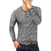 imageYTD Mens Fashion Casual Slim Fit Basic Henley ShortLong Sleeve Lightweight Summer TShirtLong Sleeve Black