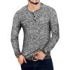 imageYTD Mens Fashion Casual Slim Fit Basic Henley ShortLong Sleeve Lightweight Summer TShirtLong Sleeve Black