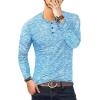 imageYTD Mens Fashion Casual Slim Fit Basic Henley ShortLong Sleeve Lightweight Summer TShirtLong Sleeve Blue