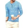 imageYTD Mens Fashion Casual Slim Fit Basic Henley ShortLong Sleeve Lightweight Summer TShirtLong Sleeve Blue