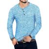 imageYTD Mens Fashion Casual Slim Fit Basic Henley ShortLong Sleeve Lightweight Summer TShirtLong Sleeve Blue