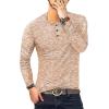 imageYTD Mens Fashion Casual Slim Fit Basic Henley ShortLong Sleeve Lightweight Summer TShirtLong Sleeve Coffee