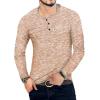 imageYTD Mens Fashion Casual Slim Fit Basic Henley ShortLong Sleeve Lightweight Summer TShirtLong Sleeve Coffee