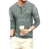 imageYTD Mens Fashion Casual Slim Fit Basic Henley ShortLong Sleeve Lightweight Summer TShirtLong Sleeve Dark Green