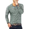 imageYTD Mens Fashion Casual Slim Fit Basic Henley ShortLong Sleeve Lightweight Summer TShirtLong Sleeve Dark Green