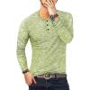 imageYTD Mens Fashion Casual Slim Fit Basic Henley ShortLong Sleeve Lightweight Summer TShirtLong Sleeve Grass Green