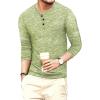 imageYTD Mens Fashion Casual Slim Fit Basic Henley ShortLong Sleeve Lightweight Summer TShirtLong Sleeve Grass Green