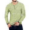 imageYTD Mens Fashion Casual Slim Fit Basic Henley ShortLong Sleeve Lightweight Summer TShirtLong Sleeve Grass Green