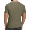 imageYTD Mens Muscle T Shirts Stretch Short Sleeve Workout Tee Casual Slim Fit Henley ShirtArmy Green