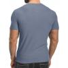 imageYTD Mens Muscle T Shirts Stretch Short Sleeve Workout Tee Casual Slim Fit Henley ShirtLight Blue