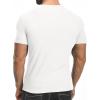 imageYTD Mens Muscle T Shirts Stretch Short Sleeve Workout Tee Casual Slim Fit Henley ShirtWhite