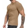 imageYTD Mens Muscle T Shirts Stretch Short Sleeve Workout Tee Casual Slim Fit Henley ShirtYellow