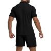 imageYTD Mens Short Sleeve Casual Polo Shirt and Shorts Sets Two Piece Summer Outfits Zip Polo Tracksuit Set for Men SXXLBlack