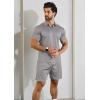 imageYTD Mens Short Sleeve Casual Polo Shirt and Shorts Sets Two Piece Summer Outfits Zip Polo Tracksuit Set for Men SXXLGrey