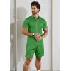 imageYTD Mens Short Sleeve Casual Polo Shirt and Shorts Sets Two Piece Summer Outfits Zip Polo Tracksuit Set for Men SXXLIrish Green