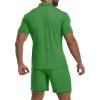 imageYTD Mens Short Sleeve Casual Polo Shirt and Shorts Sets Two Piece Summer Outfits Zip Polo Tracksuit Set for Men SXXLIrish Green