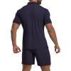 imageYTD Mens Short Sleeve Casual Polo Shirt and Shorts Sets Two Piece Summer Outfits Zip Polo Tracksuit Set for Men SXXLNavy