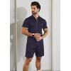 imageYTD Mens Short Sleeve Casual Polo Shirt and Shorts Sets Two Piece Summer Outfits Zip Polo Tracksuit Set for Men SXXLNavy