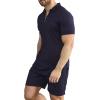 imageYTD Mens Short Sleeve Casual Polo Shirt and Shorts Sets Two Piece Summer Outfits Zip Polo Tracksuit Set for Men SXXLNavy