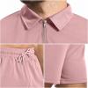 imageYTD Mens Short Sleeve Casual Polo Shirt and Shorts Sets Two Piece Summer Outfits Zip Polo Tracksuit Set for Men SXXLPink