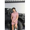 imageYTD Mens Short Sleeve Casual Polo Shirt and Shorts Sets Two Piece Summer Outfits Zip Polo Tracksuit Set for Men SXXLPink