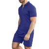 imageYTD Mens Short Sleeve Casual Polo Shirt and Shorts Sets Two Piece Summer Outfits Zip Polo Tracksuit Set for Men SXXLRoyal Blue