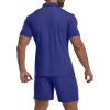 imageYTD Mens Short Sleeve Casual Polo Shirt and Shorts Sets Two Piece Summer Outfits Zip Polo Tracksuit Set for Men SXXLRoyal Blue