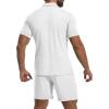 imageYTD Mens Short Sleeve Casual Polo Shirt and Shorts Sets Two Piece Summer Outfits Zip Polo Tracksuit Set for Men SXXLWhite
