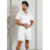 imageYTD Mens Short Sleeve Casual Polo Shirt and Shorts Sets Two Piece Summer Outfits Zip Polo Tracksuit Set for Men SXXLWhite
