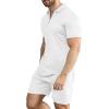 imageYTD Mens Short Sleeve Casual Polo Shirt and Shorts Sets Two Piece Summer Outfits Zip Polo Tracksuit Set for Men SXXLWhite