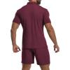 imageYTD Mens Short Sleeve Casual Polo Shirt and Shorts Sets Two Piece Summer Outfits Zip Polo Tracksuit Set for Men SXXLWine Red