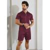 imageYTD Mens Short Sleeve Casual Polo Shirt and Shorts Sets Two Piece Summer Outfits Zip Polo Tracksuit Set for Men SXXLWine Red