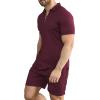 imageYTD Mens Short Sleeve Casual Polo Shirt and Shorts Sets Two Piece Summer Outfits Zip Polo Tracksuit Set for Men SXXLWine Red