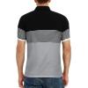 imageYTD Mens Short Sleeve Polo Shirts Casual Slim Fit Contrast Color Stitching Stripe Cotton Shirts02 Light Gray