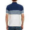 imageYTD Mens Short Sleeve Polo Shirts Casual Slim Fit Contrast Color Stitching Stripe Cotton Shirts03 White