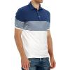 imageYTD Mens Short Sleeve Polo Shirts Casual Slim Fit Contrast Color Stitching Stripe Cotton Shirts03 White
