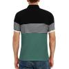 imageYTD Mens Short Sleeve Polo Shirts Casual Slim Fit Contrast Color Stitching Stripe Cotton Shirts05 Green
