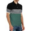 imageYTD Mens Short Sleeve Polo Shirts Casual Slim Fit Contrast Color Stitching Stripe Cotton Shirts05 Green
