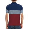 imageYTD Mens Short Sleeve Polo Shirts Casual Slim Fit Contrast Color Stitching Stripe Cotton Shirts07 Wine Red