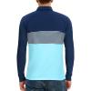 imageYTD Mens Short Sleeve Polo Shirts Casual Slim Fit Contrast Color Stitching Stripe Cotton ShirtsLong Sleeve Blue