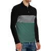 imageYTD Mens Short Sleeve Polo Shirts Casual Slim Fit Contrast Color Stitching Stripe Cotton ShirtsLong Sleeve Green