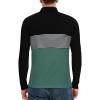 imageYTD Mens Short Sleeve Polo Shirts Casual Slim Fit Contrast Color Stitching Stripe Cotton ShirtsLong Sleeve Green