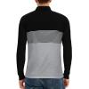 imageYTD Mens Short Sleeve Polo Shirts Casual Slim Fit Contrast Color Stitching Stripe Cotton ShirtsLong Sleeve Light Gray