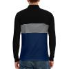 imageYTD Mens Short Sleeve Polo Shirts Casual Slim Fit Contrast Color Stitching Stripe Cotton ShirtsLong Sleeve Navy