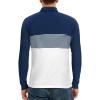 imageYTD Mens Short Sleeve Polo Shirts Casual Slim Fit Contrast Color Stitching Stripe Cotton ShirtsLong Sleeve White