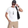 imageYTD Mens Summer Casual Short Sleeve Henley TShirts Button Placket Plain V Neck Shirts03 White