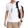imageYTD Mens Summer Casual Short Sleeve Henley TShirts Button Placket Plain V Neck Shirts03 White