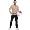 imageYTD Mens Summer Casual Short Sleeve Henley TShirts Button Placket Plain V Neck ShirtsLong Sleeve Khaki